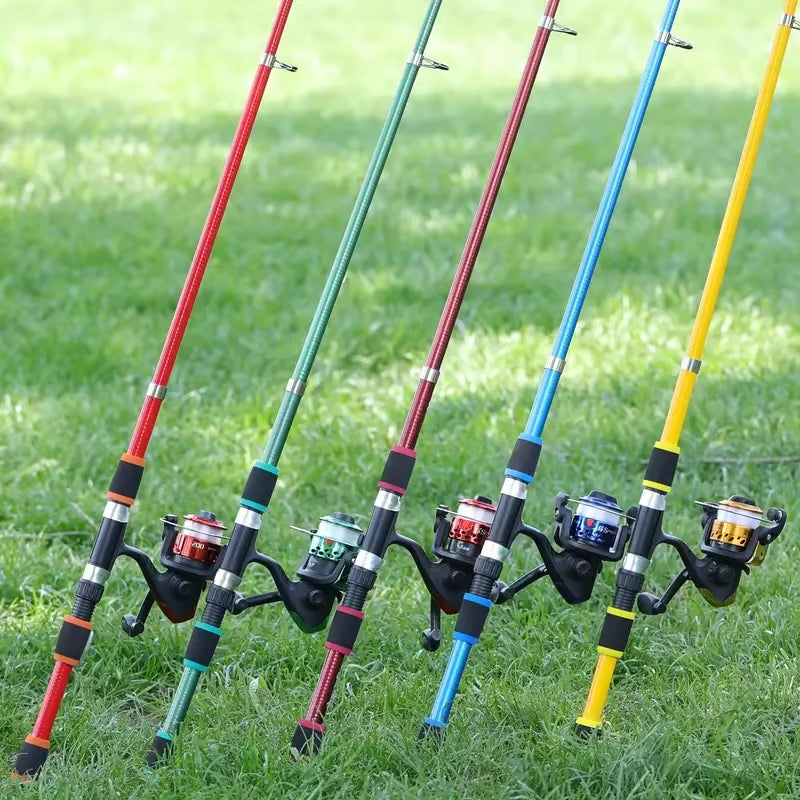 Spinning Fishing Pole Set 1.8M Portable Telescopic Rod with 5.2:1 3BB Fishing Reel Max Drag 5Kg Full Fishing Kit