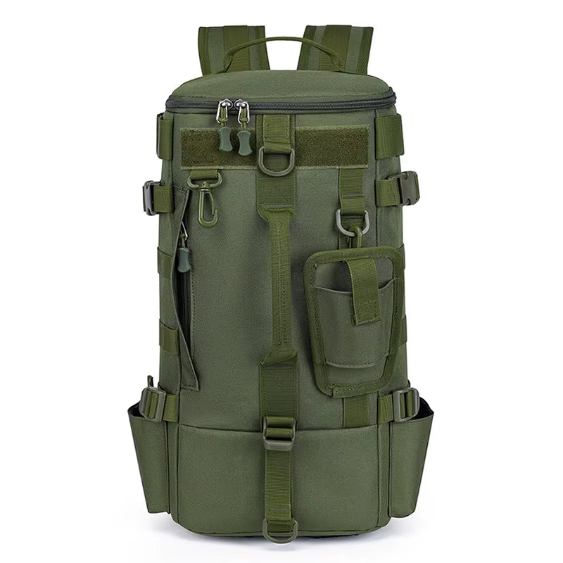 Tactical Fishing Backpack Tackle Bag with Rod Holders Fish Equipment Storage Molle Camping Hiking Outdoor Multifunctional Bag