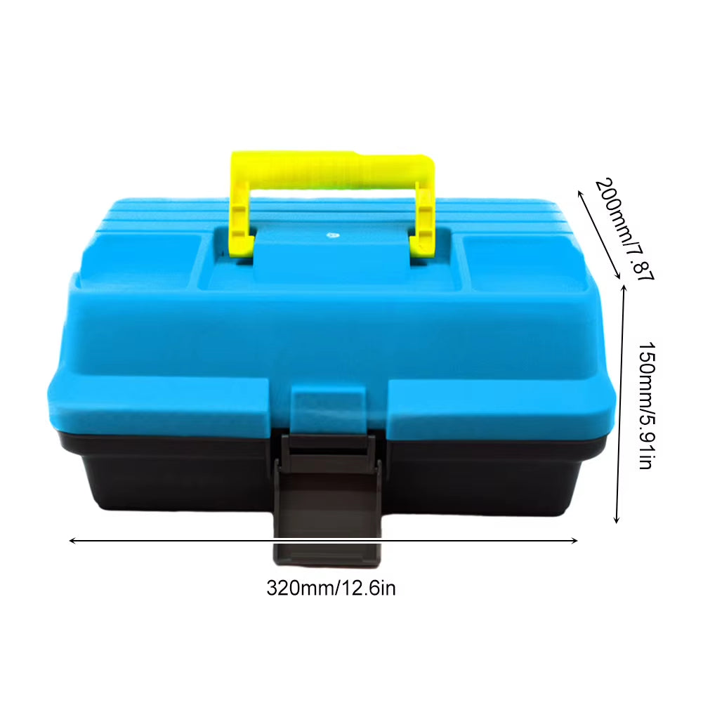 3-Layer Folding Fishing Tackle Box Portable Fishing Gear Box Multipurpose Fishing Case with Handle for Fishing Tackle Bait Stora