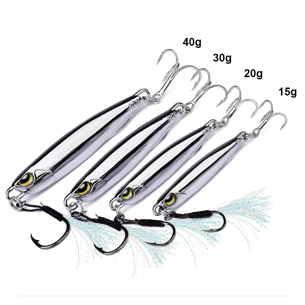 Metal Jig Bait 15G 20G 30G 40G Mackerel Artificial Hard Fish Lure Sinking Far Casting Jigging Bait Spoon Spinnerbait for Fishing