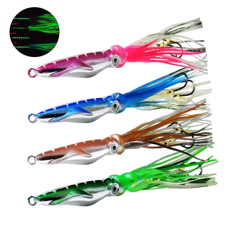 AS 1PC Slow Pitch Jig Wire Bait Inchiku Metal Head Octopus Skirt Fishing Jigging Lure 60G100G120G150G200G Artifial Pesca Leurre