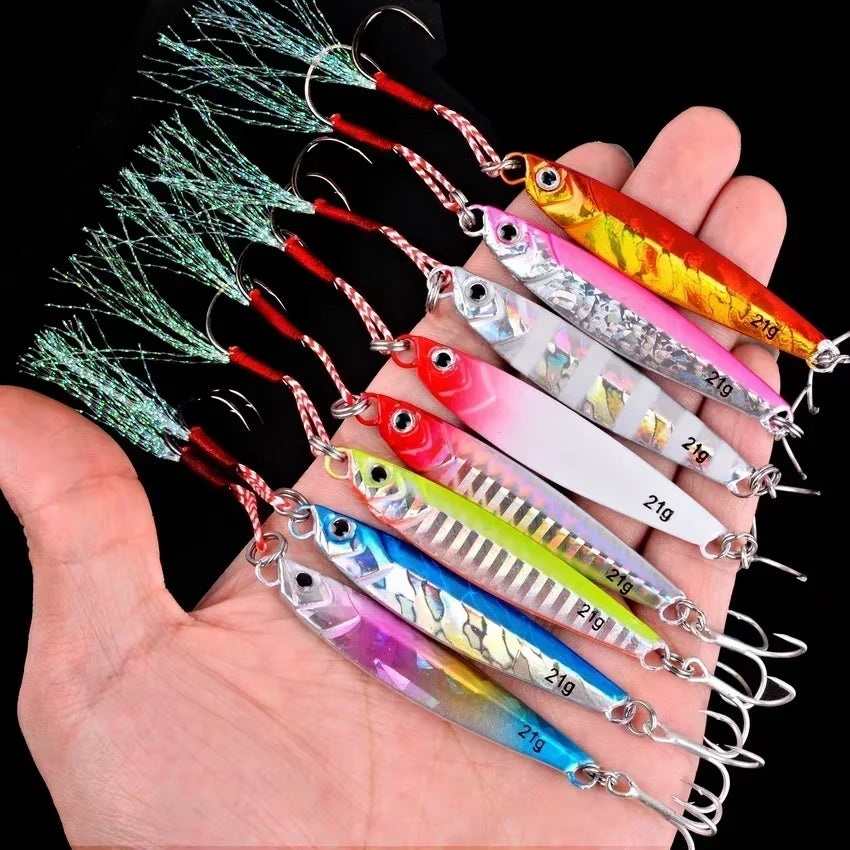 5Pcs Metal Jig Fishing Lure Weights 10G-40G Trolling Hard Bait Bass Fishing Bait Tackle Trout Jigging Lure Jigs Saltwater Lures