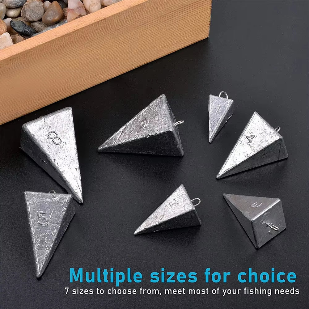 2Pcs Pyramid Sinkers Fishing Weights Fishing Sinker Weights Pyramid Weights Surf Fishing Sinkers Saltwater Fishing Gear Tackle