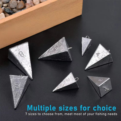 2Pcs Pyramid Sinkers Fishing Weights Fishing Sinker Weights Pyramid Weights Surf Fishing Sinkers Saltwater Fishing Gear Tackle