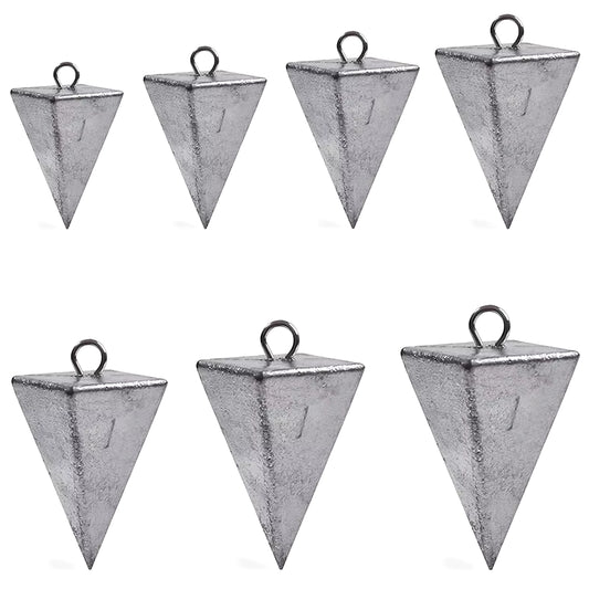 2Pcs Pyramid Sinkers Fishing Weights Fishing Sinker Weights Pyramid Weights Surf Fishing Sinkers Saltwater Fishing Gear Tackle