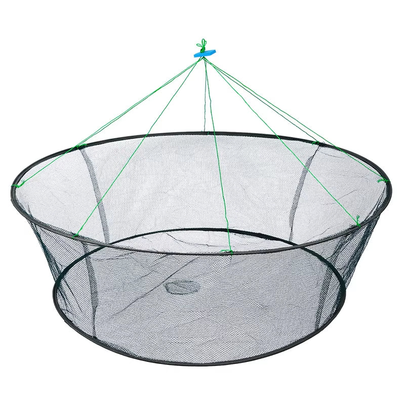 80CM Loose Mouth Folding Drop Fishing Net Shrimp Catcher Tank Casting Network Fish Eels Trap Cage Prawn Bait Crab Netting