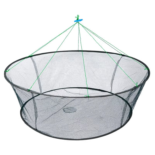 80CM Loose Mouth Folding Drop Fishing Net Shrimp Catcher Tank Casting Network Fish Eels Trap Cage Prawn Bait Crab Netting