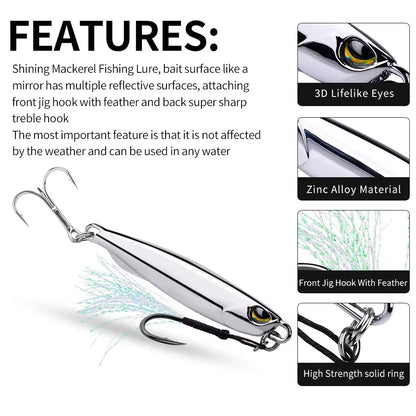 Metal Jig Bait 15G 20G 30G 40G Mackerel Artificial Hard Fish Lure Sinking Far Casting Jigging Bait Spoon Spinnerbait for Fishing