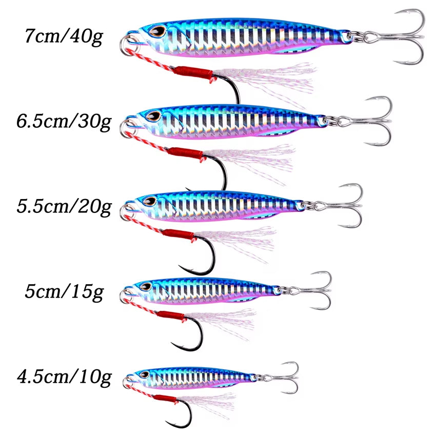 2023 Metal Jig Fishing Lure Weights 10G-40G Trolling Hard Bait Bass Sea Fishing Lures Tackle Trout Jigging Lure Jigs Saltwater