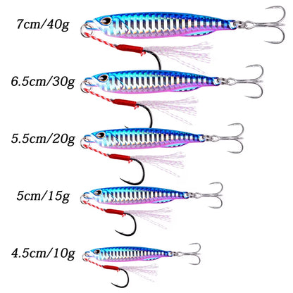 2023 Metal Jig Fishing Lure Weights 10G-40G Trolling Hard Bait Bass Sea Fishing Lures Tackle Trout Jigging Lure Jigs Saltwater