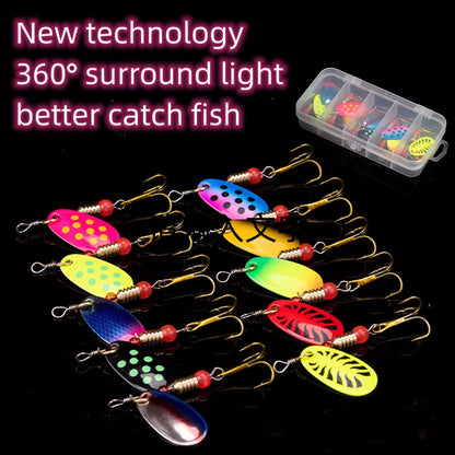 16PCS/10PCS Waterdrop Metal Spoon Spinner Fishing Lure Set with Hook Artificial Bait Kit Crankbaits for Freshwater and Saltwater