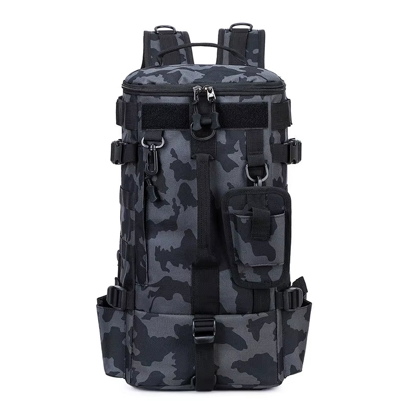 Tactical Fishing Backpack Tackle Bag with Rod Holders Fish Equipment Storage Molle Camping Hiking Outdoor Multifunctional Bag