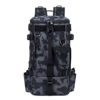 Tactical Fishing Backpack Tackle Bag with Rod Holders Fish Equipment Storage Molle Camping Hiking Outdoor Multifunctional Bag