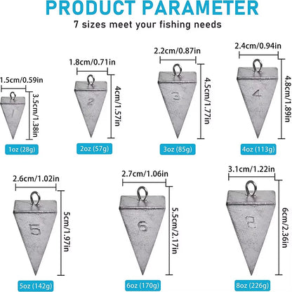 2Pcs Pyramid Sinkers Fishing Weights Fishing Sinker Weights Pyramid Weights Surf Fishing Sinkers Saltwater Fishing Gear Tackle