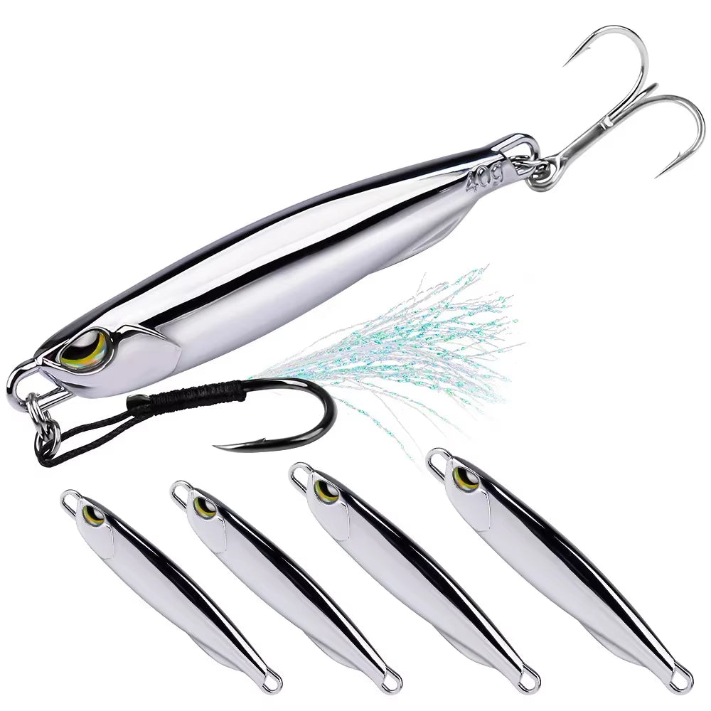 Metal Jig Bait 15G 20G 30G 40G Mackerel Artificial Hard Fish Lure Sinking Far Casting Jigging Bait Spoon Spinnerbait for Fishing