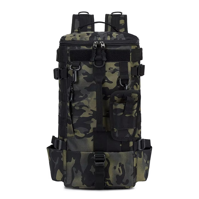 Tactical Fishing Backpack Tackle Bag with Rod Holders Fish Equipment Storage Molle Camping Hiking Outdoor Multifunctional Bag