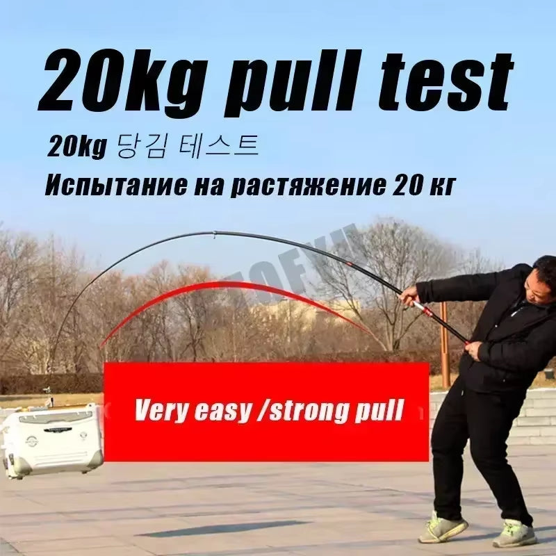 2.7M 3.0M 3.6M 3.9M 4.2M 4.5M Telescopic Fishing Rod 20Kg Carbon Travel Surf Spinning 5-300G Lure Long Throwing Baitcasting Rod